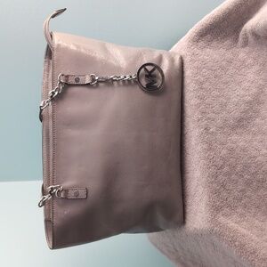 MICHAEL KORS JET SET Patent Leather Purse Dove Grey